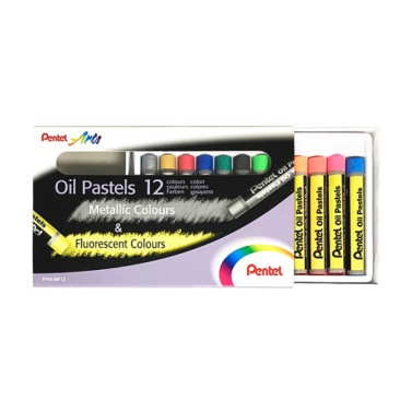 Estojo Giz Pastel Oleoso C/12 Metalicas Phn-mf12 Pentel